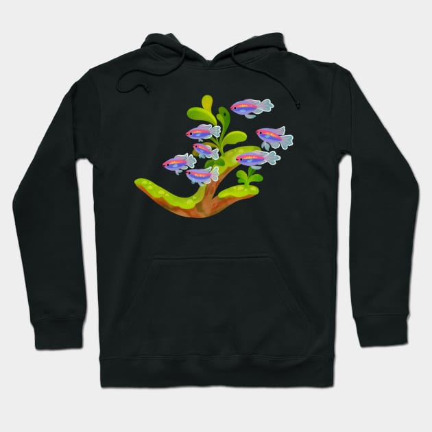 Fresh water fish and plants - Congo tetra Hoodie by pikaole